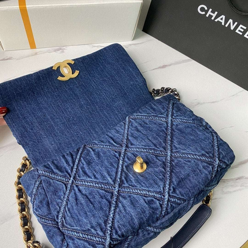 Chanel 19 Denim Large Flap Bag