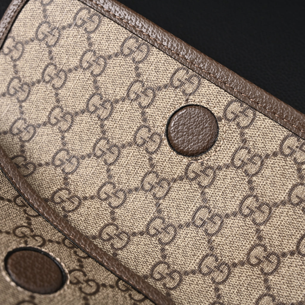 Gucci Ophidia GG Supreme Mini Belt Bag – Beige/Ebony with Web Stripe