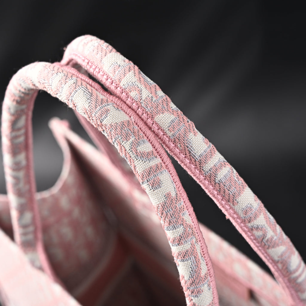Christian Dior Large Book Tote – Pink Oblique Embroidery