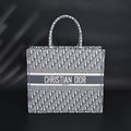 Christian Dior Large Book Tote – Grey Oblique Embroidery