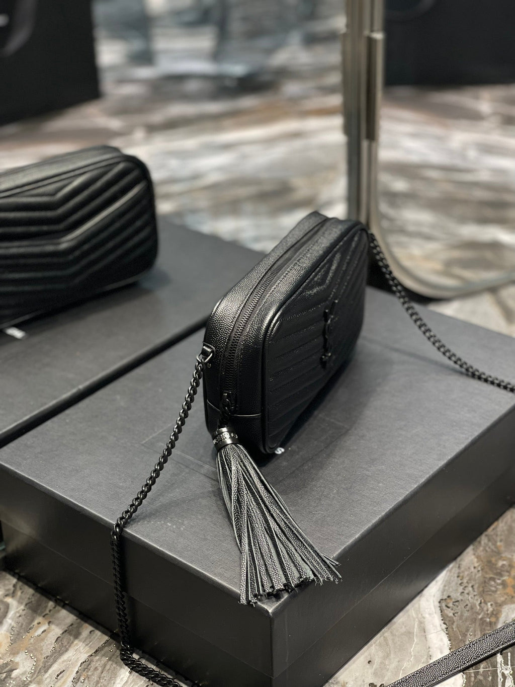 YSL Loulou Mini Camera Bag 18cm Black