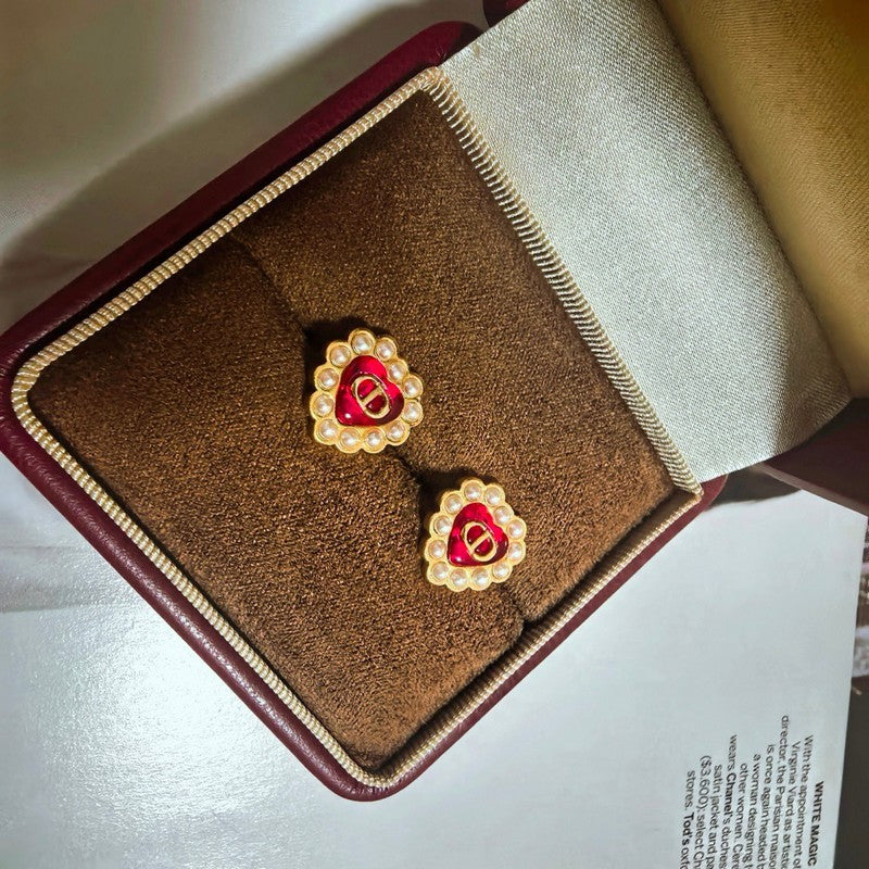 18K Petit Dior Baroque Stud Earrings