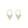 18K Louis Vuitton Essential V Perle Hoop Earrings
